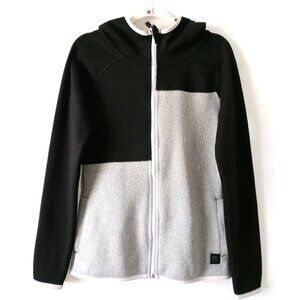 Bula Mens Black Gray Raglan Sleeve Color Block Full Zip Up Hoodie Size M